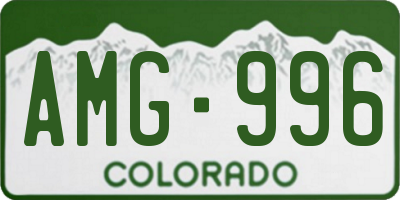 CO license plate AMG996