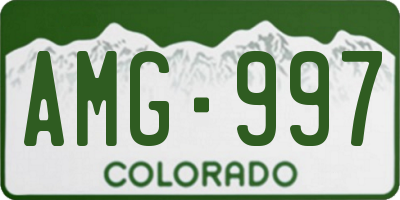 CO license plate AMG997