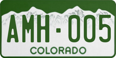 CO license plate AMH005
