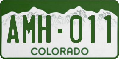 CO license plate AMH011