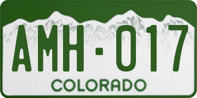 CO license plate AMH017