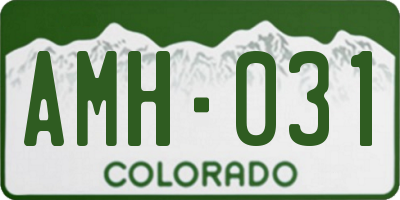 CO license plate AMH031