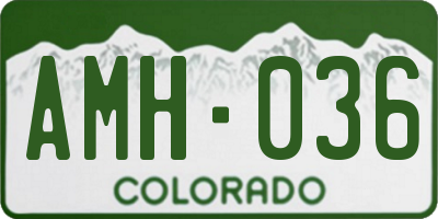 CO license plate AMH036