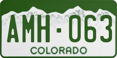 CO license plate AMH063