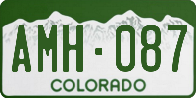 CO license plate AMH087