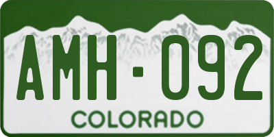 CO license plate AMH092