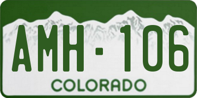 CO license plate AMH106