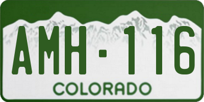 CO license plate AMH116