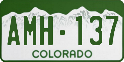 CO license plate AMH137