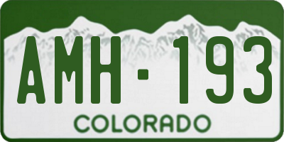 CO license plate AMH193
