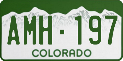 CO license plate AMH197
