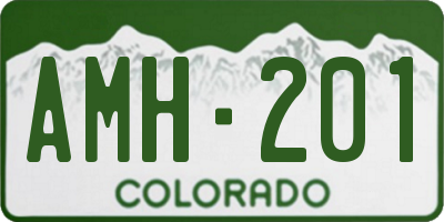 CO license plate AMH201