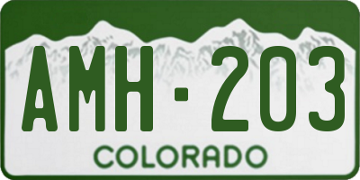 CO license plate AMH203