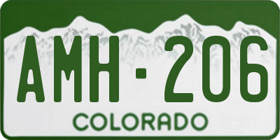 CO license plate AMH206