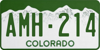 CO license plate AMH214