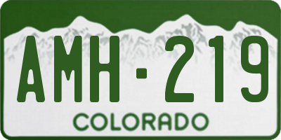 CO license plate AMH219