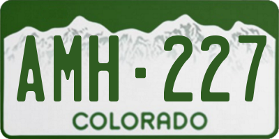 CO license plate AMH227