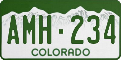 CO license plate AMH234