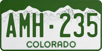 CO license plate AMH235