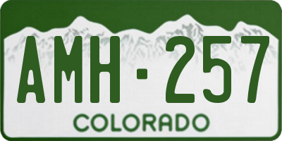 CO license plate AMH257