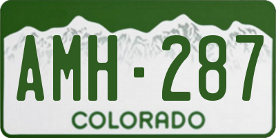 CO license plate AMH287