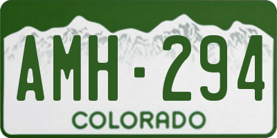 CO license plate AMH294