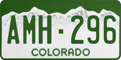 CO license plate AMH296