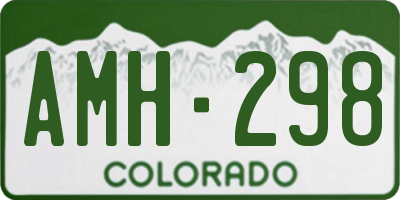 CO license plate AMH298