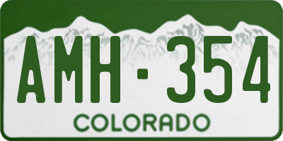 CO license plate AMH354