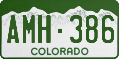 CO license plate AMH386