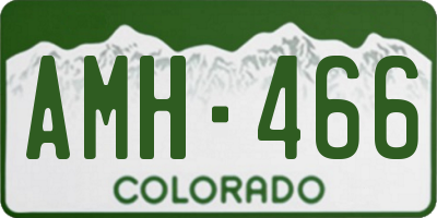 CO license plate AMH466