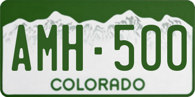 CO license plate AMH500