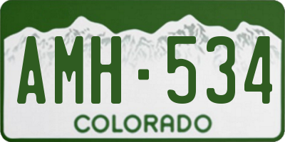 CO license plate AMH534