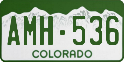 CO license plate AMH536