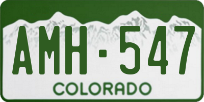 CO license plate AMH547