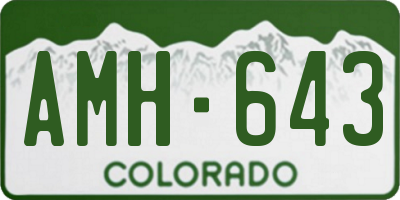 CO license plate AMH643