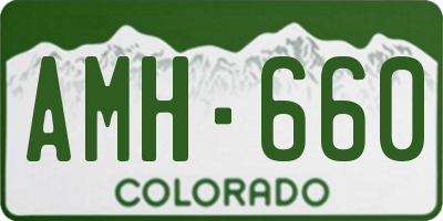 CO license plate AMH660