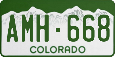 CO license plate AMH668