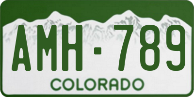 CO license plate AMH789