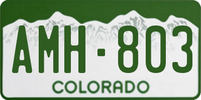 CO license plate AMH803