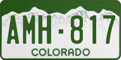 CO license plate AMH817
