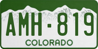 CO license plate AMH819