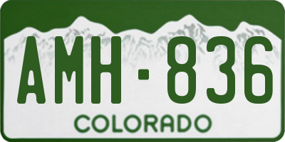 CO license plate AMH836
