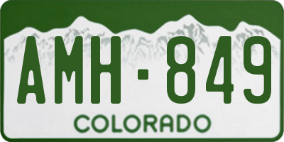 CO license plate AMH849