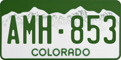 CO license plate AMH853