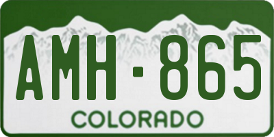 CO license plate AMH865