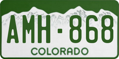 CO license plate AMH868