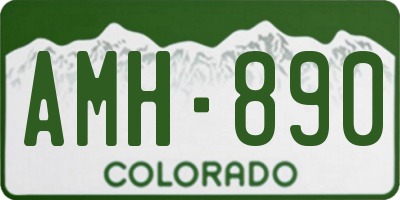 CO license plate AMH890