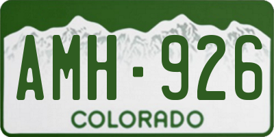 CO license plate AMH926