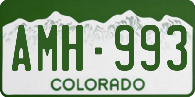 CO license plate AMH993